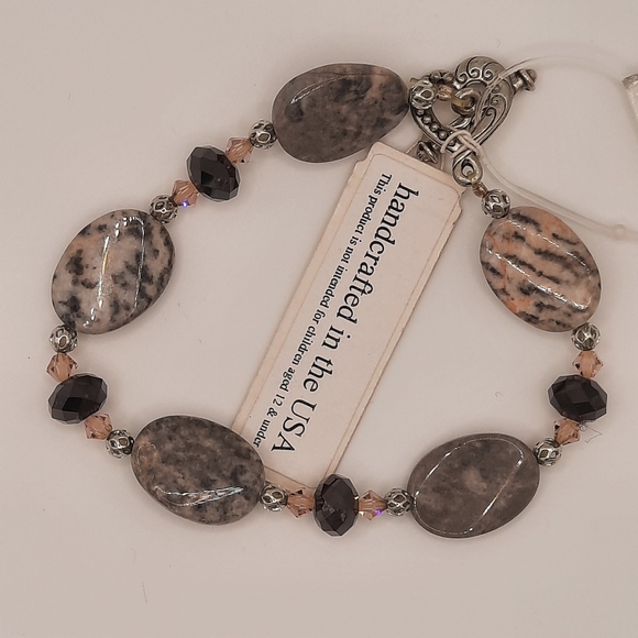 Pink Zebra Stone Braclet - Picture 2 of 8